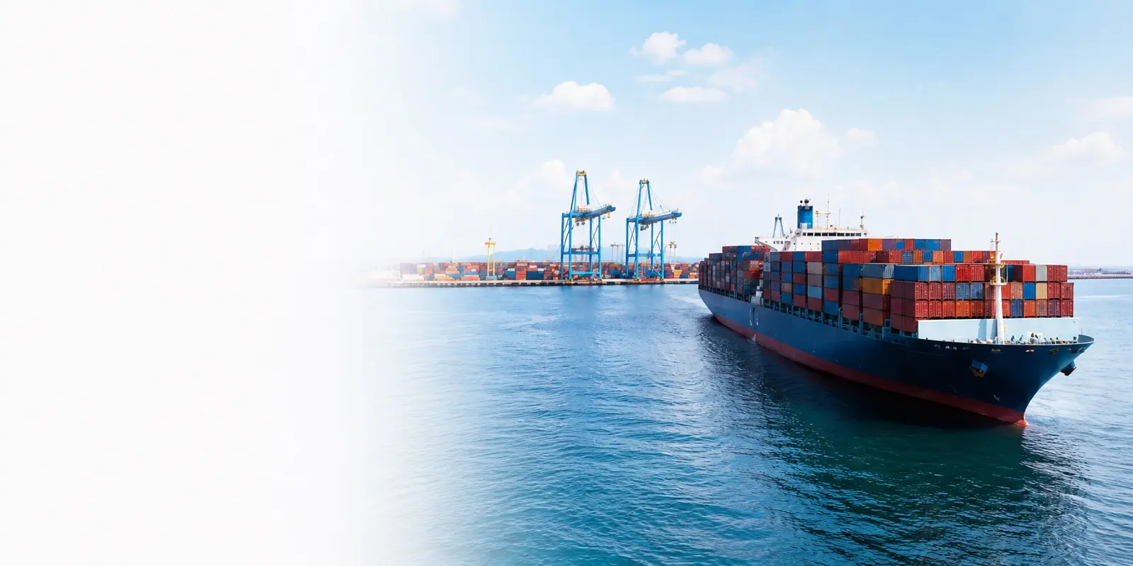 A container ship arriving at port